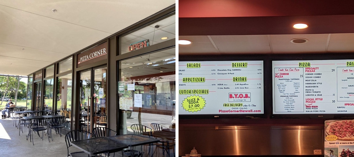 Pizza Corner Menu